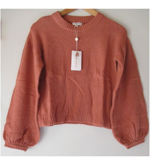 For Love And Lemons Sweaters - FOR LOVE & LEMONS KNITZ ROSE COLOR PULLOVER SWEATER